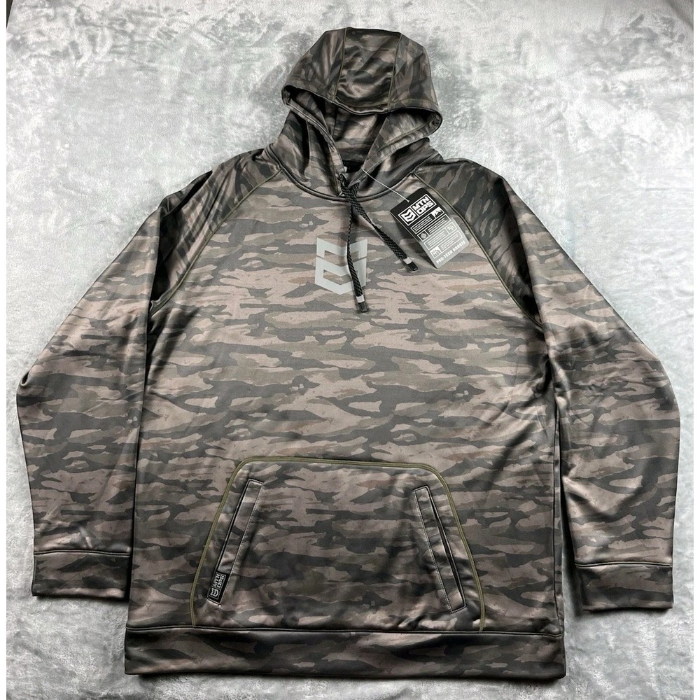 Mtn Ops Hoodie Men 2XL Pro Tech Camo Performance Pullover Fleece Lined Outdoor